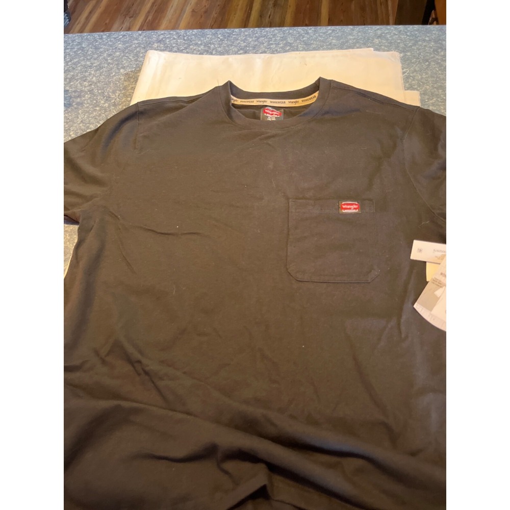 Wrangler Workwear Mens pen pocket T-Shirt black Cotton Short Sleeves XLarge